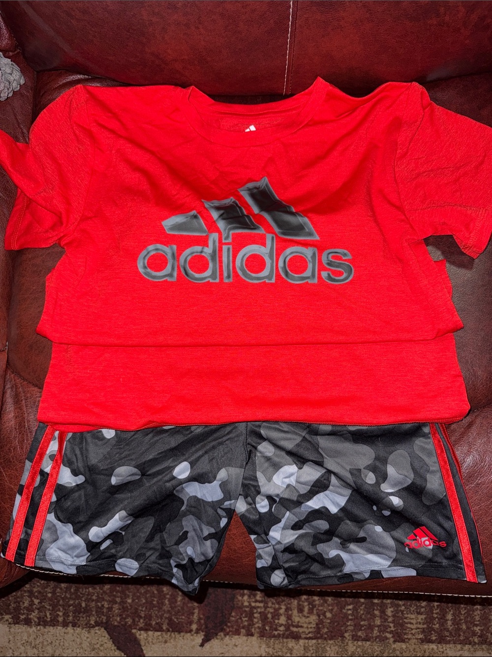 adidas Red Logo Short Sleeve Tee